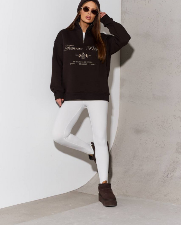 100 Світшот з короткою блискавкою утеплений з вишивкою